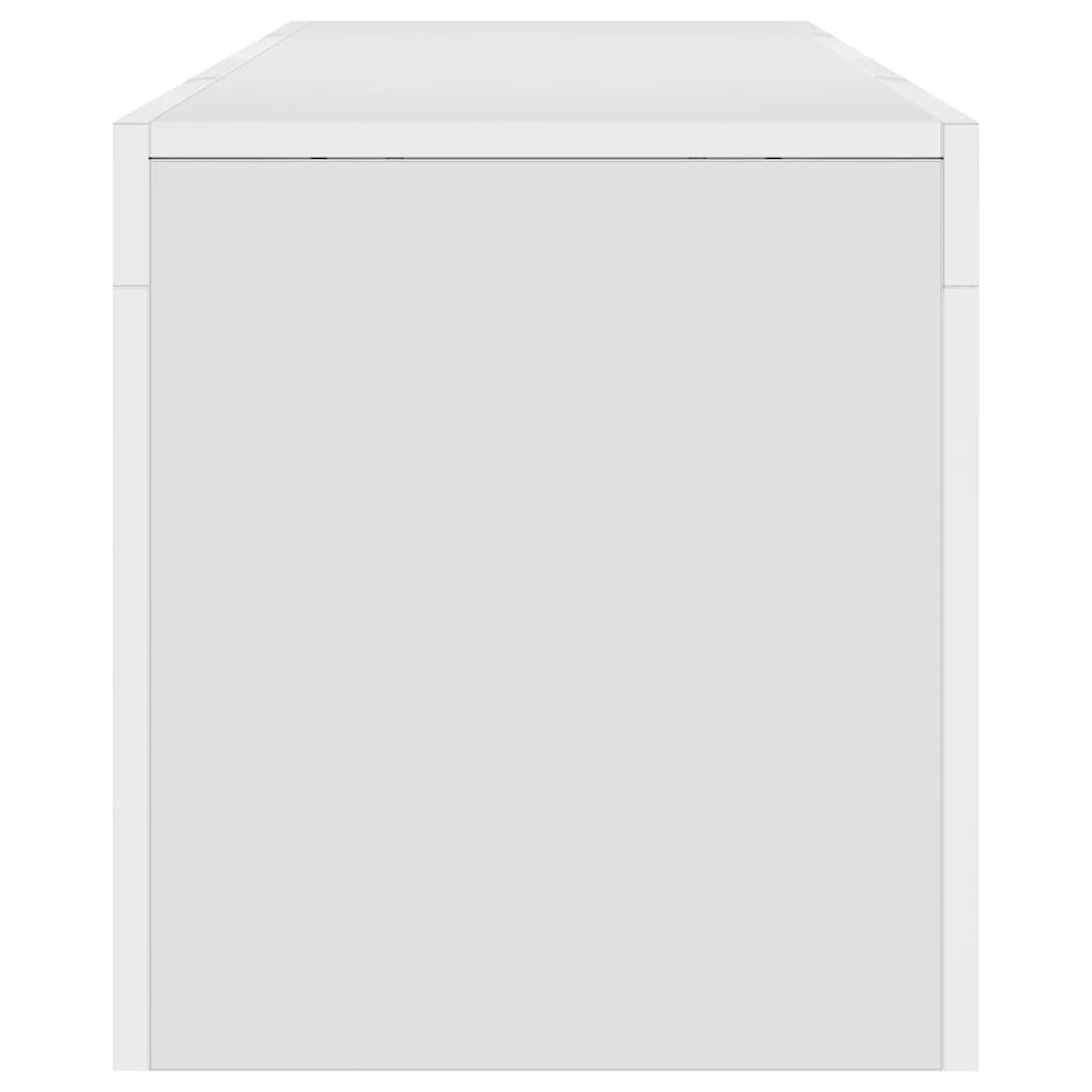 tv-bord med LED-lys 140x36,5x40 cm hvid