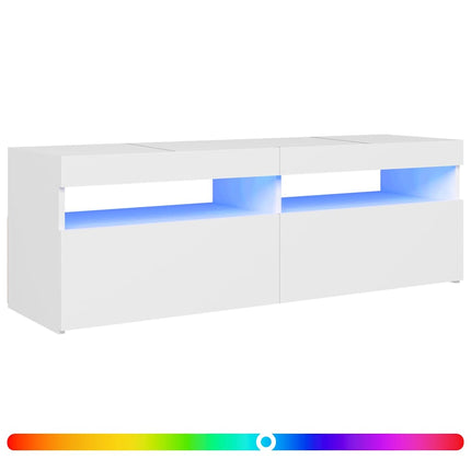 tv-skab med LED-lys 120x35x40 cm hvid