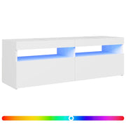tv-skab med LED-lys 120x35x40 cm hvid