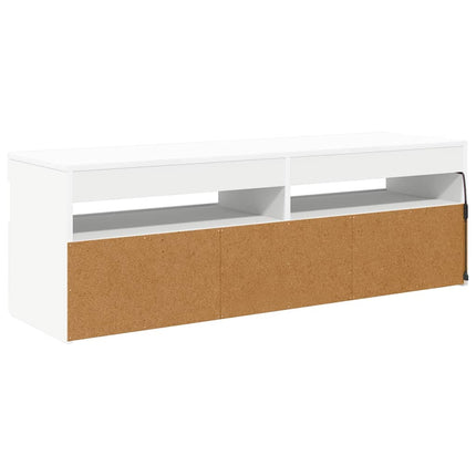 tv-skab med LED-lys 120x35x40 cm hvid