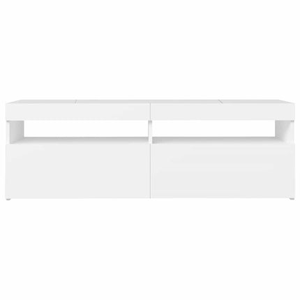 tv-skab med LED-lys 120x35x40 cm hvid