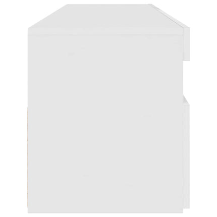 tv-skab med LED-lys 90x35x40 cm hvid