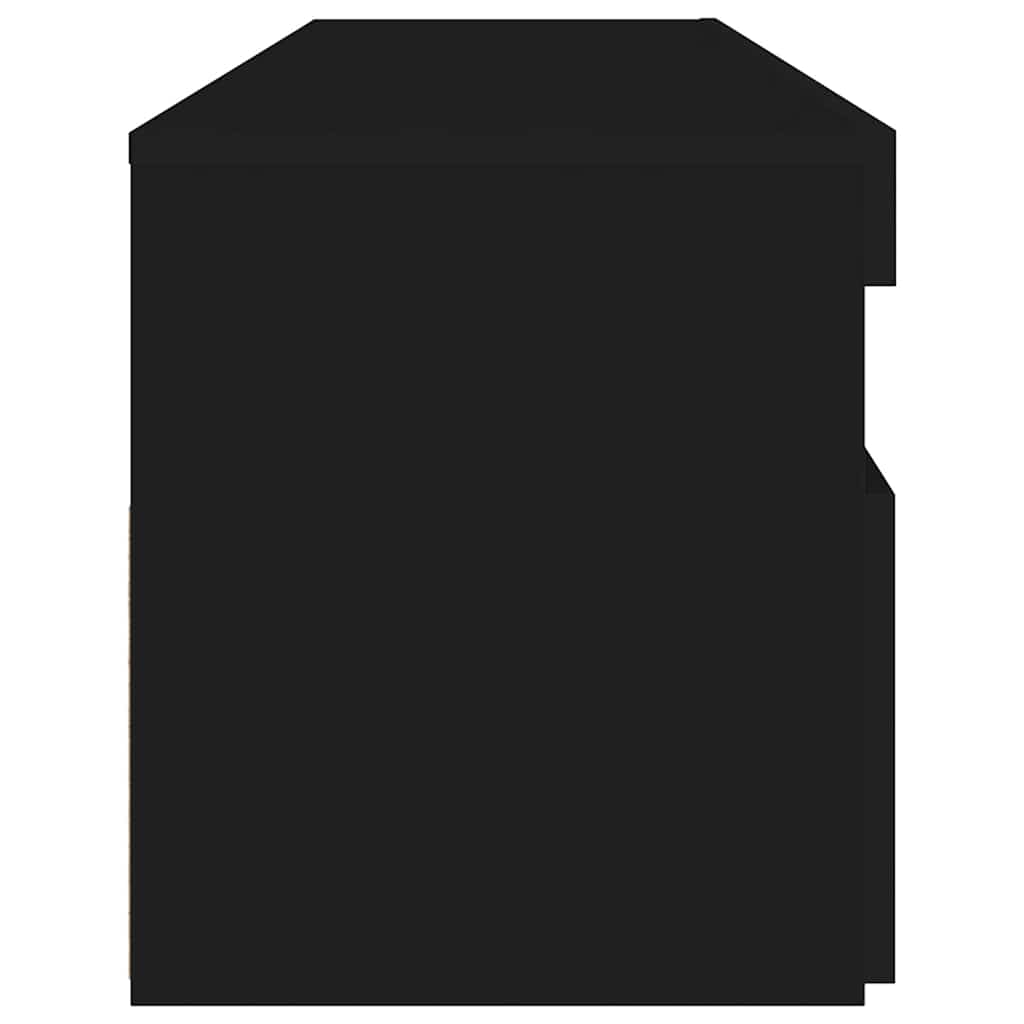 tv-bord med LED-lys 90x35x40 cm sort