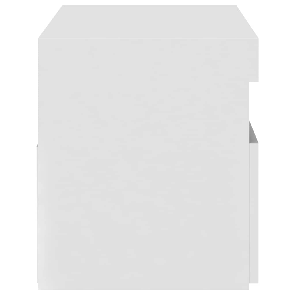 tv-bord med LED-lys 75x35x40 cm hvid