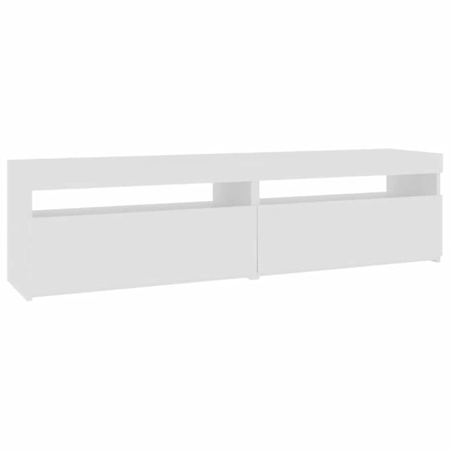 tv-borde 2 stk. med LED-lys 75x35x40 cm hvid