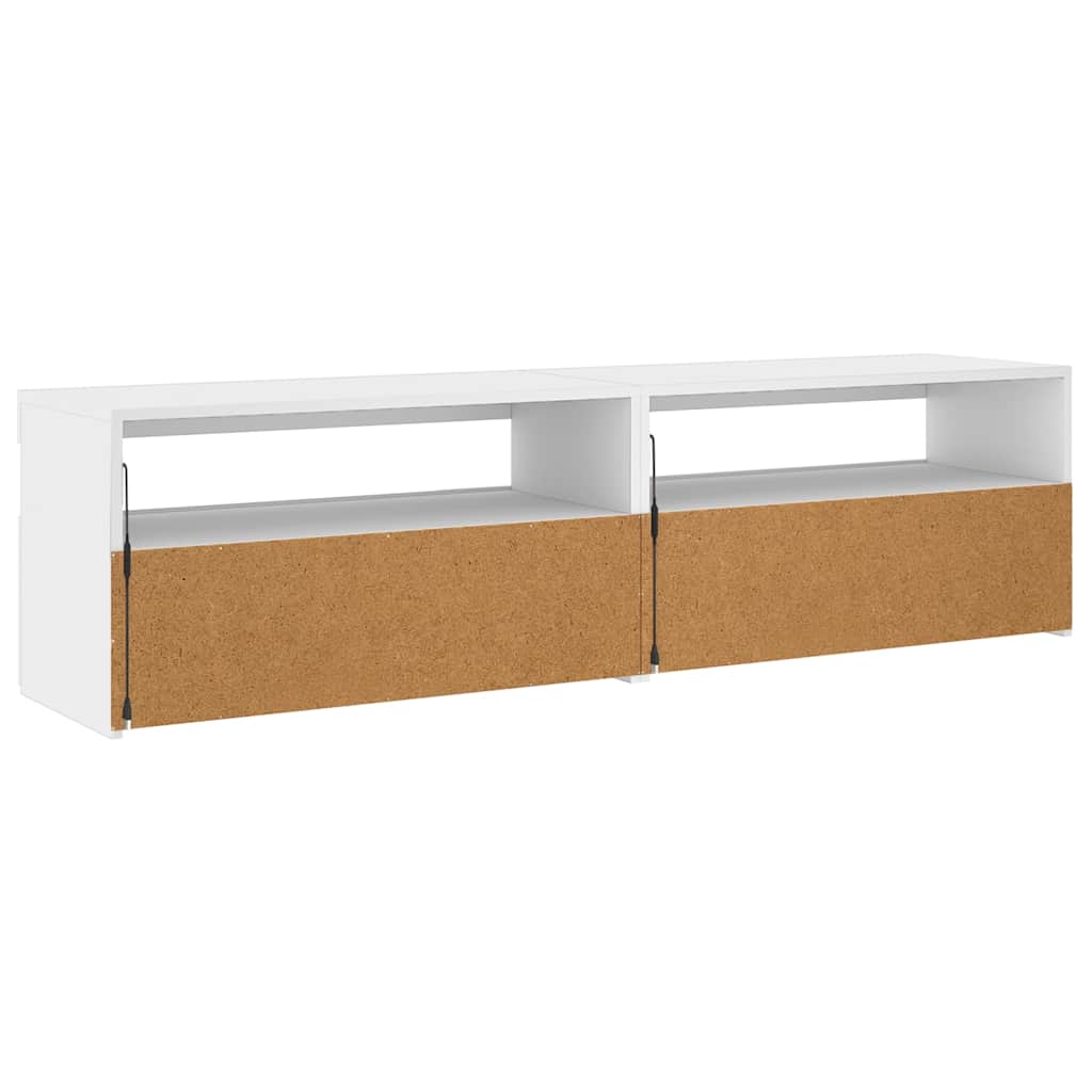 tv-borde 2 stk. med LED-lys 75x35x40 cm hvid