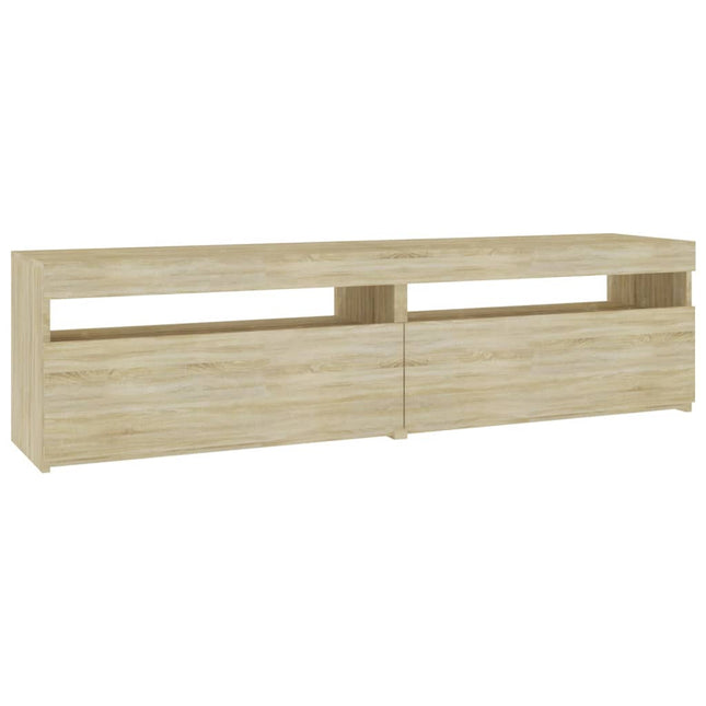 tv-borde 2 stk. med LED-lys 75x35x40 cm sonoma-eg