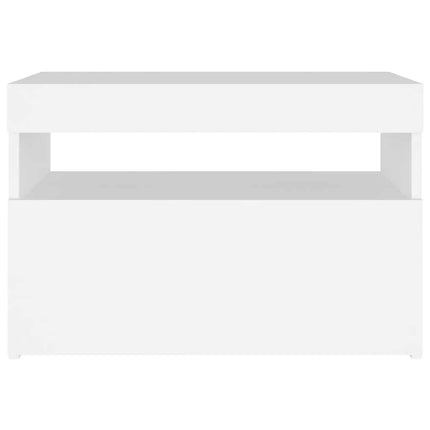 tv-bord med LED-lys 60x35x40 cm hvid