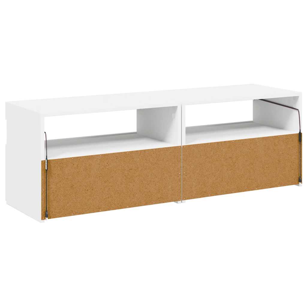 tv-borde med LED-lys 2 stk. 60x35x40 cm hvid