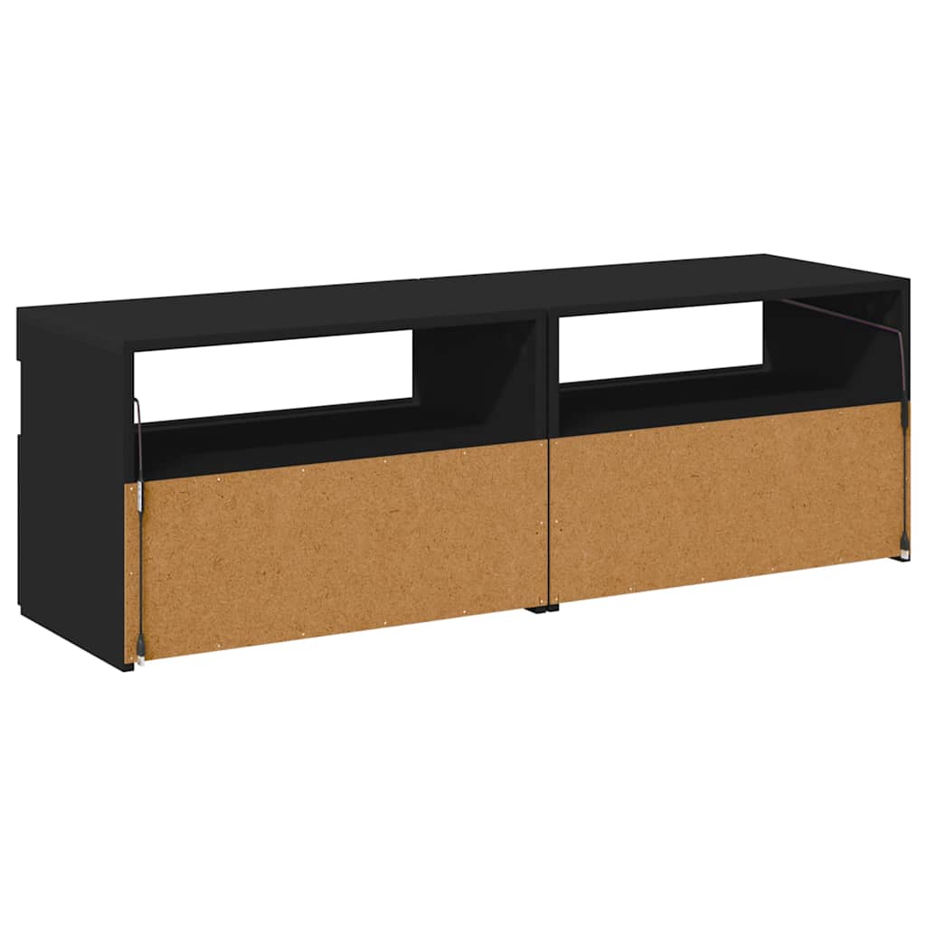 tv-borde med LED-lys 2 stk. 60x35x40 cm sort