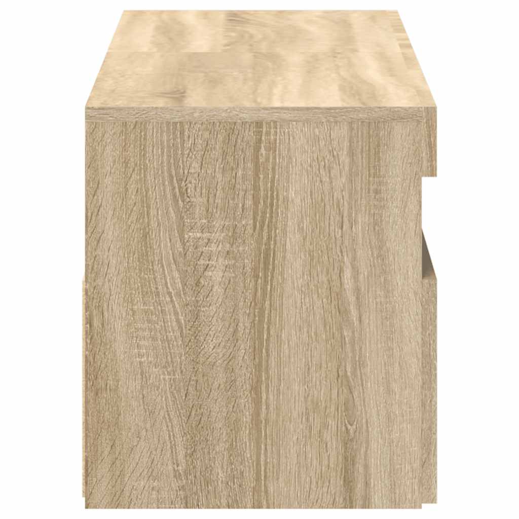 tv-borde med LED-lys 2 stk. 60x35x40 cm sonoma-eg