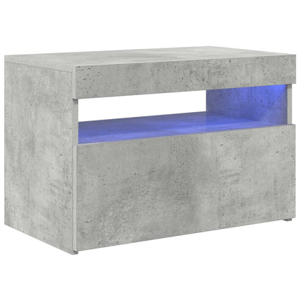tv-borde med LED-lys 2 stk. 60x35x40 cm betongrå