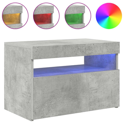 tv-borde med LED-lys 2 stk. 60x35x40 cm betongrå