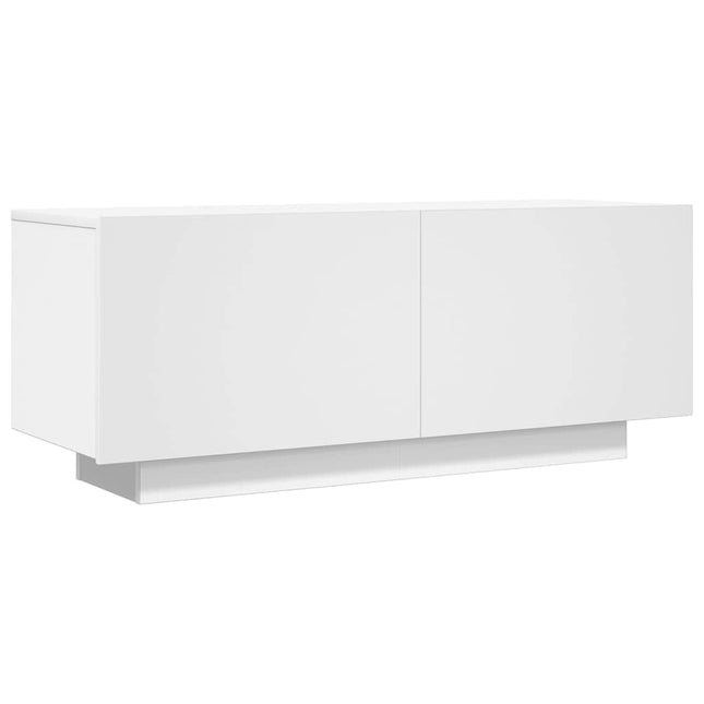 tv-bord 100x35x40 cm konstrueret træ hvid