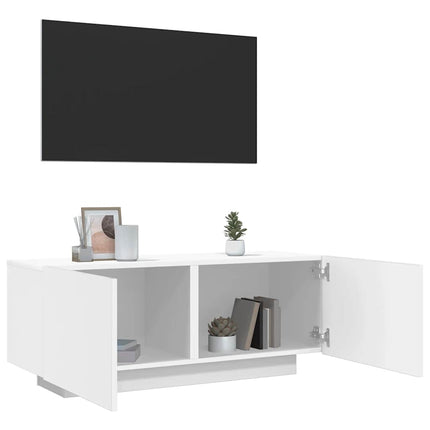 tv-bord 100x35x40 cm konstrueret træ hvid