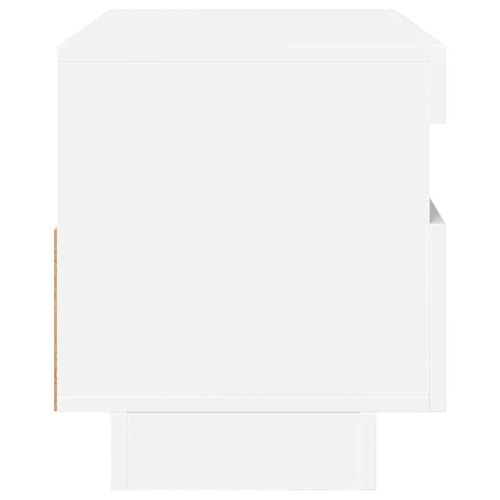 tv-skab med LED-lys 80x35x40 cm hvid højglans