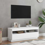 tv-skab med LED-lys 100x35x40 cm hvid