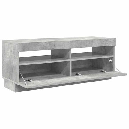 tv-bord med LED-lys 100x35x40 cm betongrå