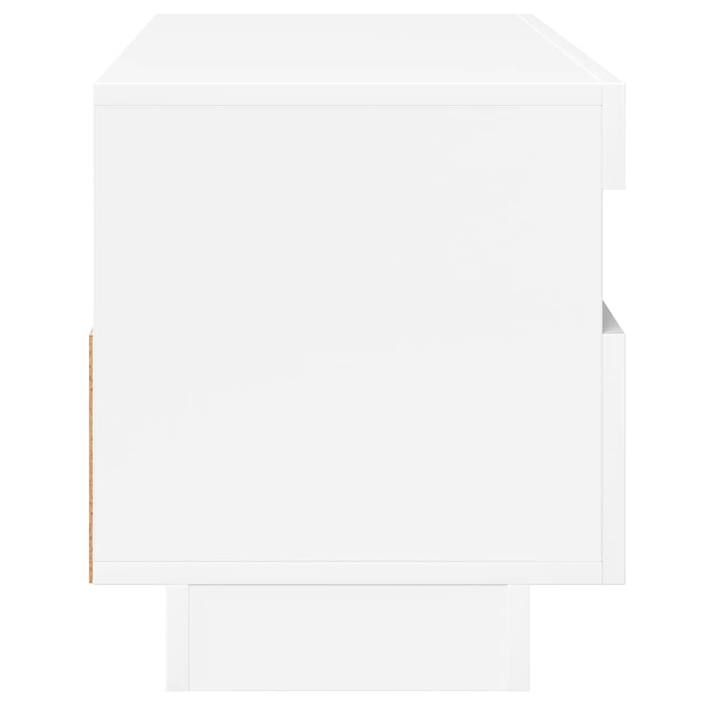 tv-skab med LED-lys 100x35x40 cm hvid højglans