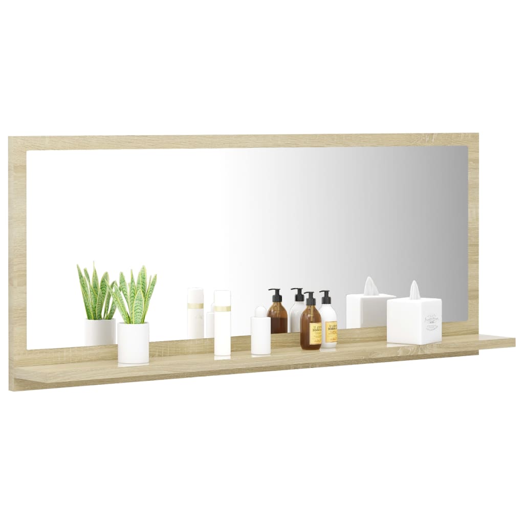 badeværelsesspejl 90x10,5x37 cm konstrueret træ sonoma-eg