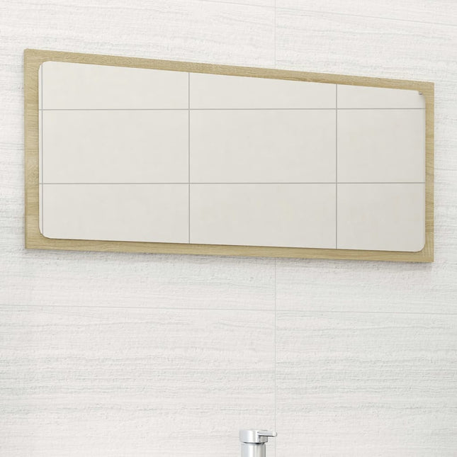 badeværelsesspejl 80x1,5x37 cm spånplade sonoma-eg