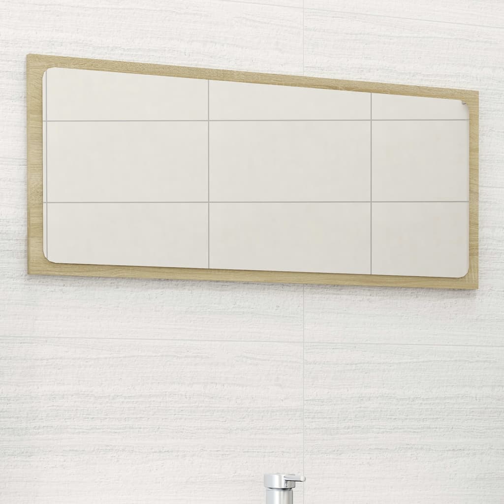 Badeværelsesspejl 80 × 1,5 × 37 cm - spånplade i sonoma-eg