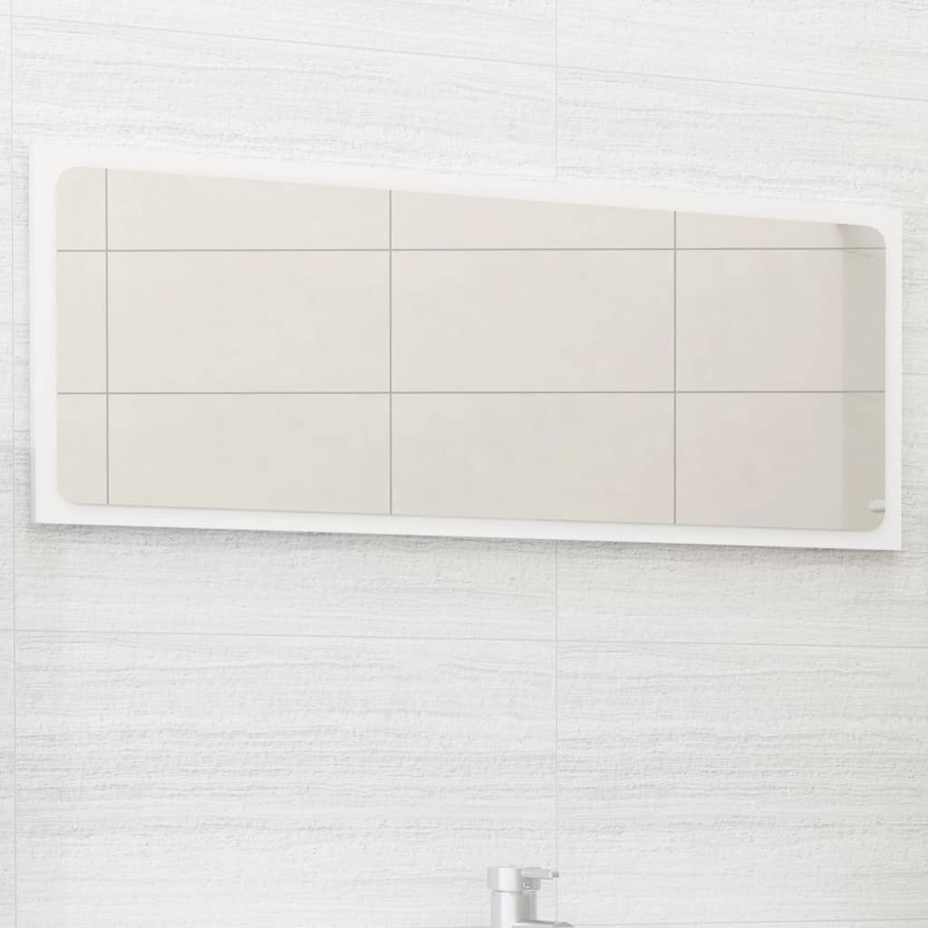 badeværelsesspejl 90x1,5x37 cm spånplade hvid billede