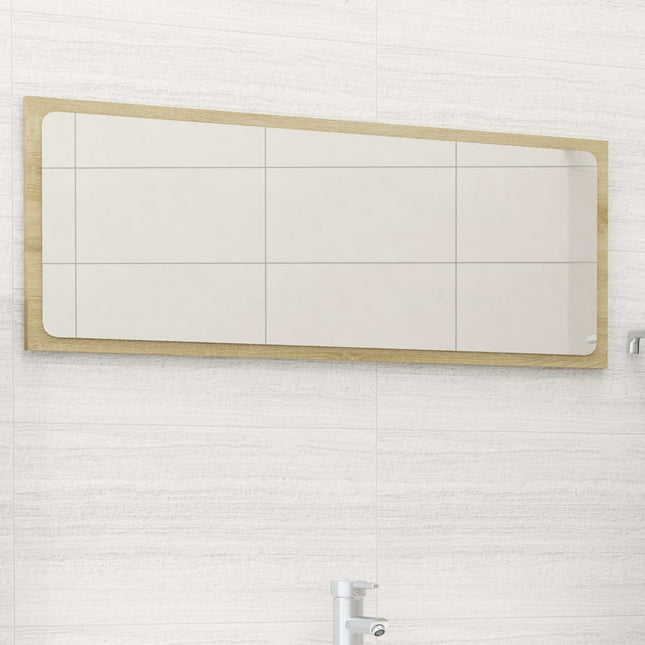 badeværelsesspejl 90x1,5x37 cm spånplade sonoma-eg