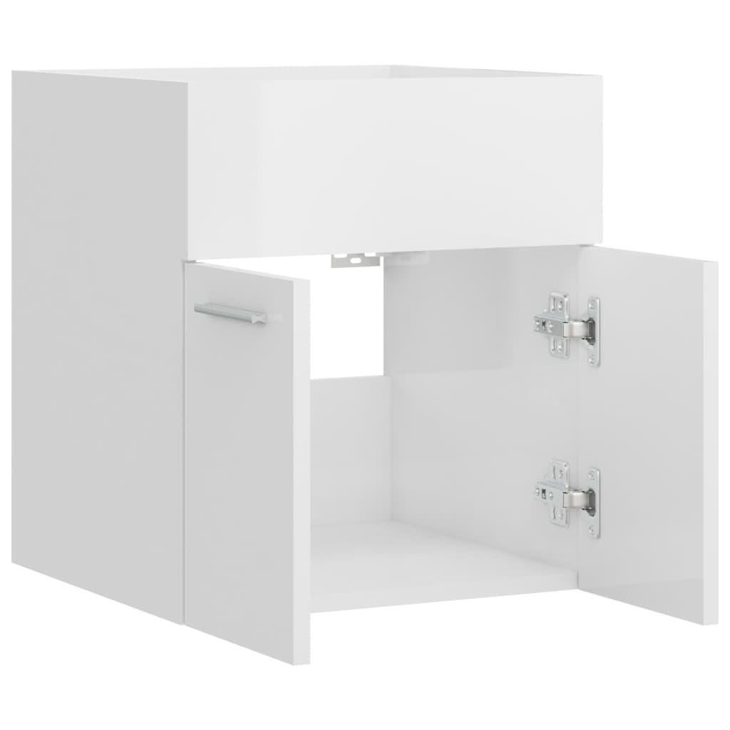 skab til håndvask 41x38,5x46 cm konstrueret træ hvid højglans