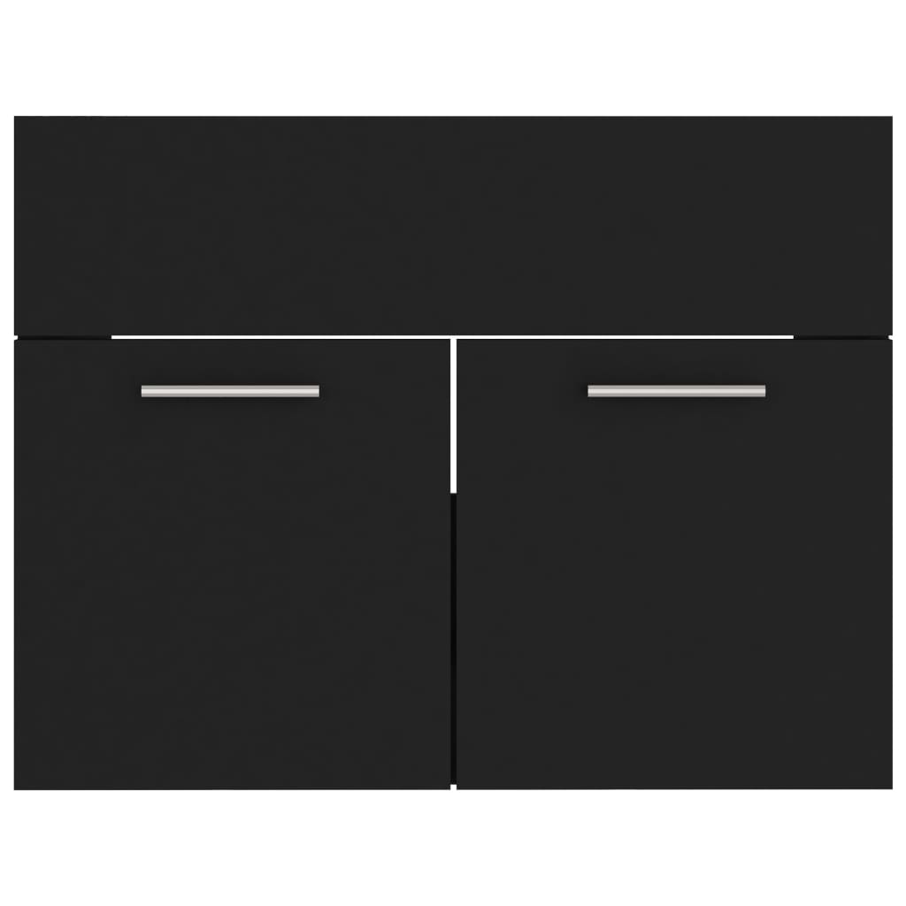 skab til håndvask 60x38,5x46 cm konstrueret træ sort