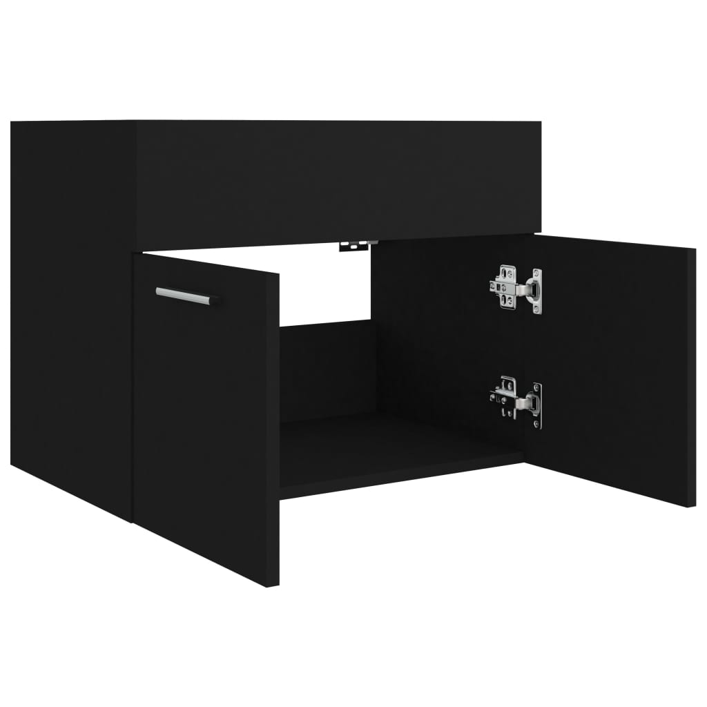 skab til håndvask 60x38,5x46 cm konstrueret træ sort