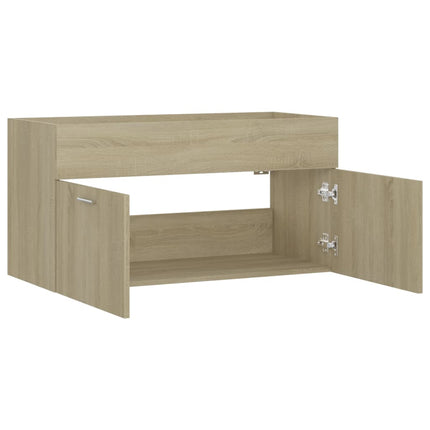 vaskeskab 90x38,5x46 cm konstrueret træ grå