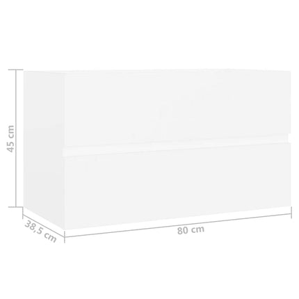 skab til håndvask 80x38,5x45 cm konstrueret træ hvid