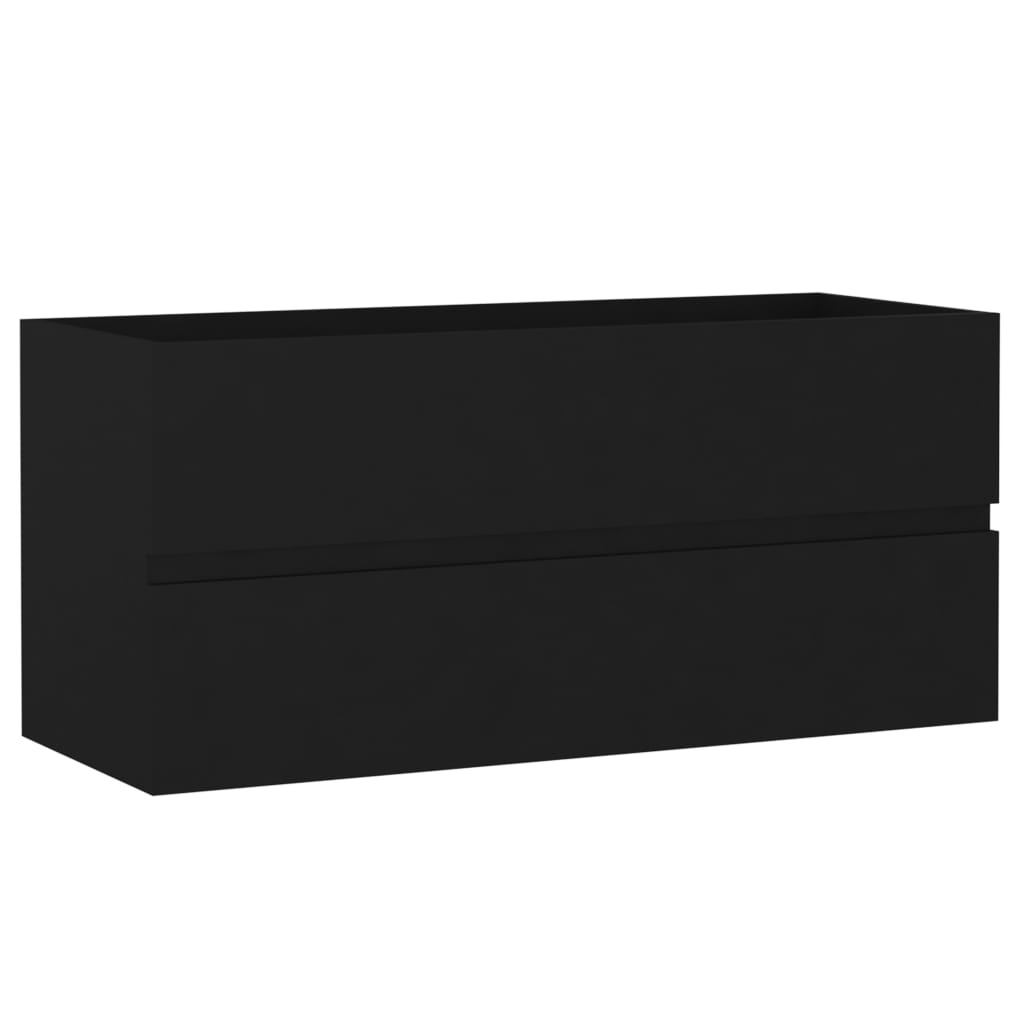 skab til håndvask 100x38,5x45 cm konstrueret træ sort