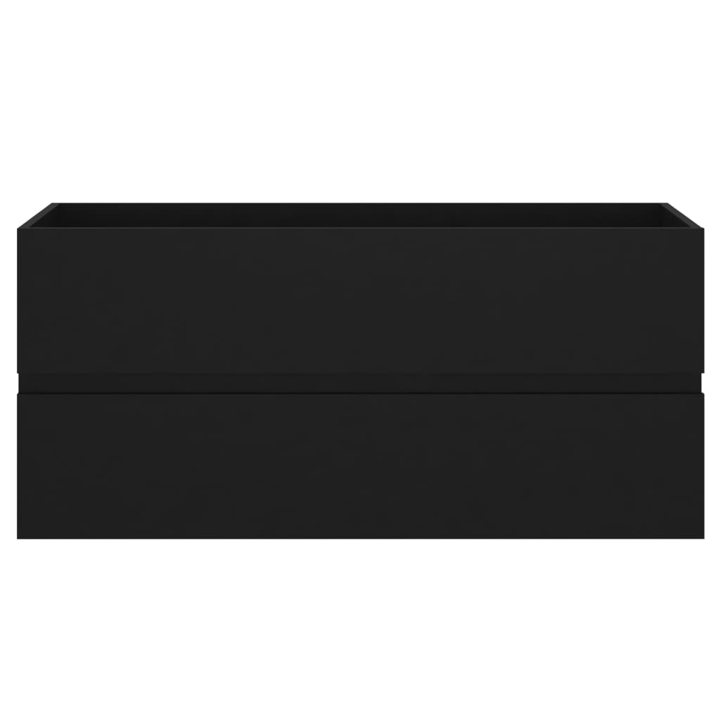 skab til håndvask 100x38,5x45 cm konstrueret træ sort