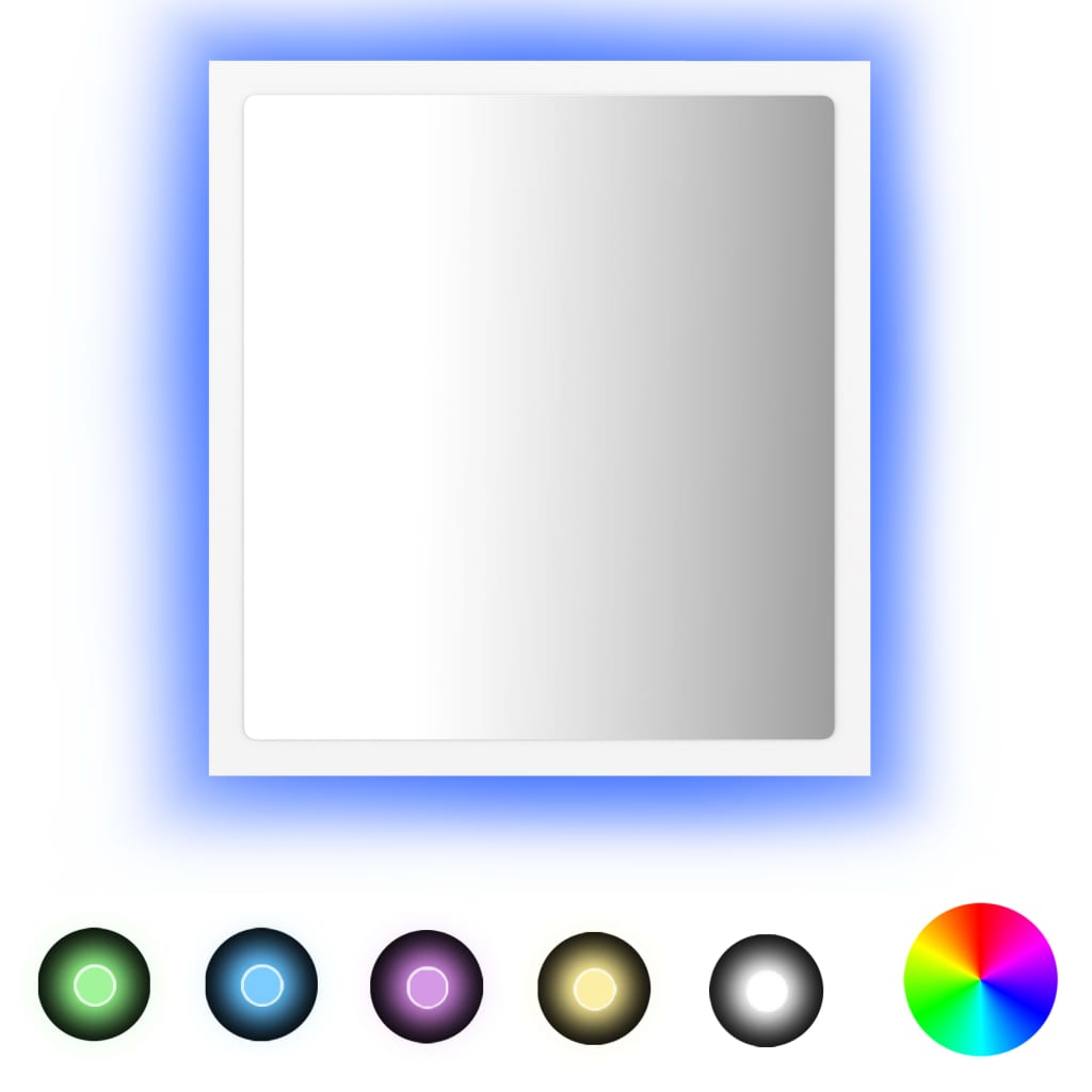 badeværelsesspejl med LED-lys 40x8,5x37 cm akryl hvid