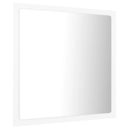 badeværelsesspejl med LED-lys 40x8,5x37 cm akryl hvid