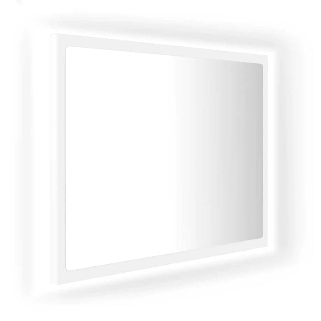 badeværelsesspejl med LED-lys 60x8,5x37 akryl hvid