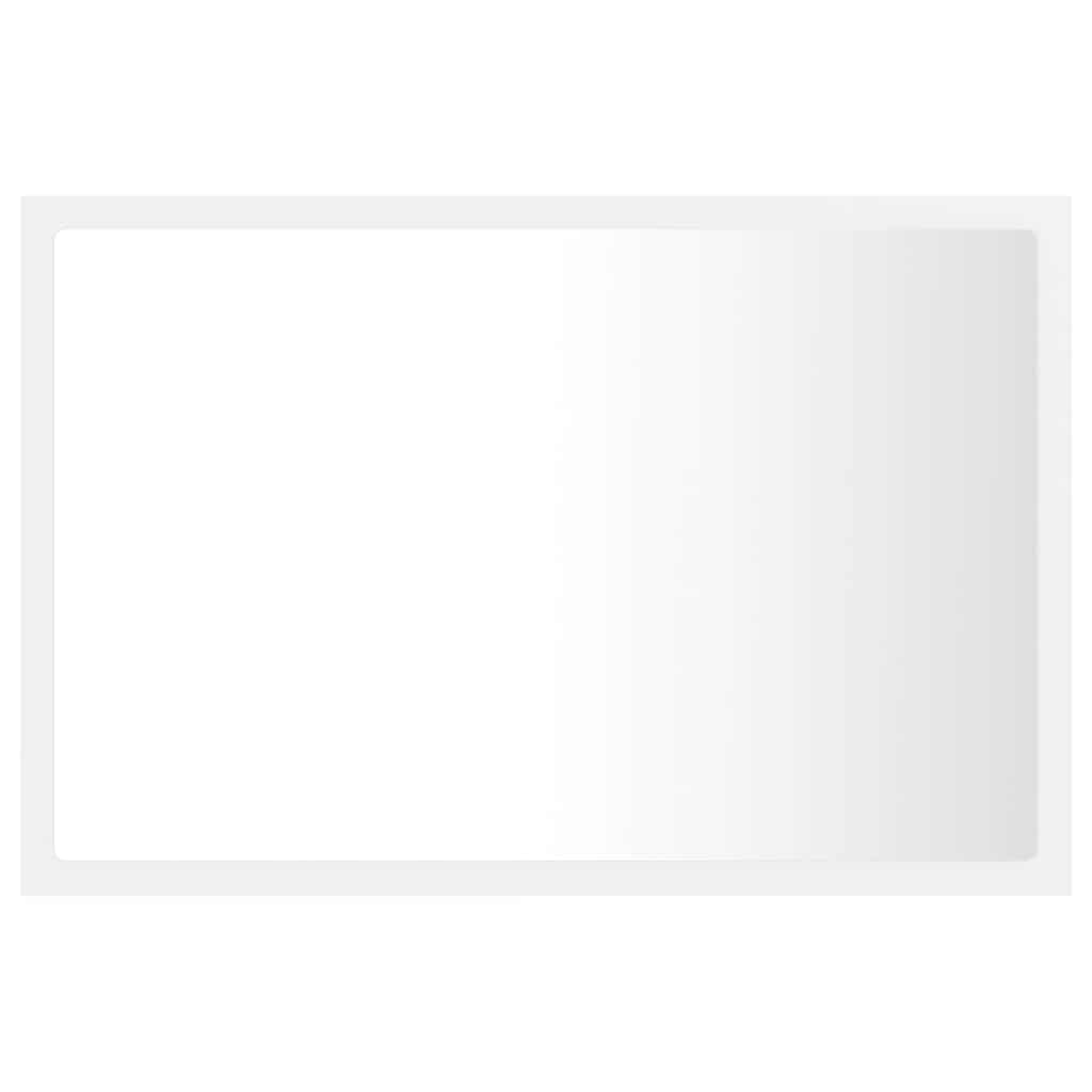 badeværelsesspejl med LED-lys 60x8,5x37 akryl hvid