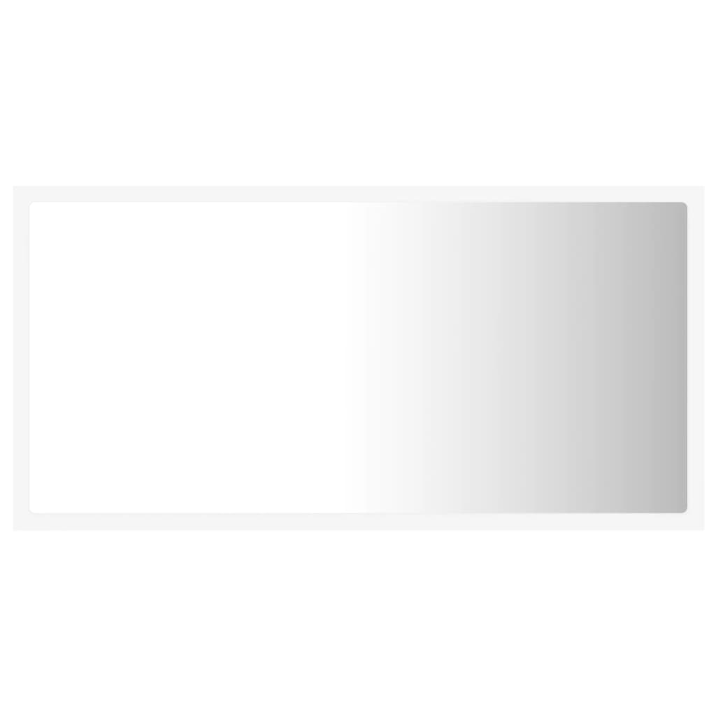 badeværelsesspejl med LED-lys 80x8,5x37 cm akryl hvid