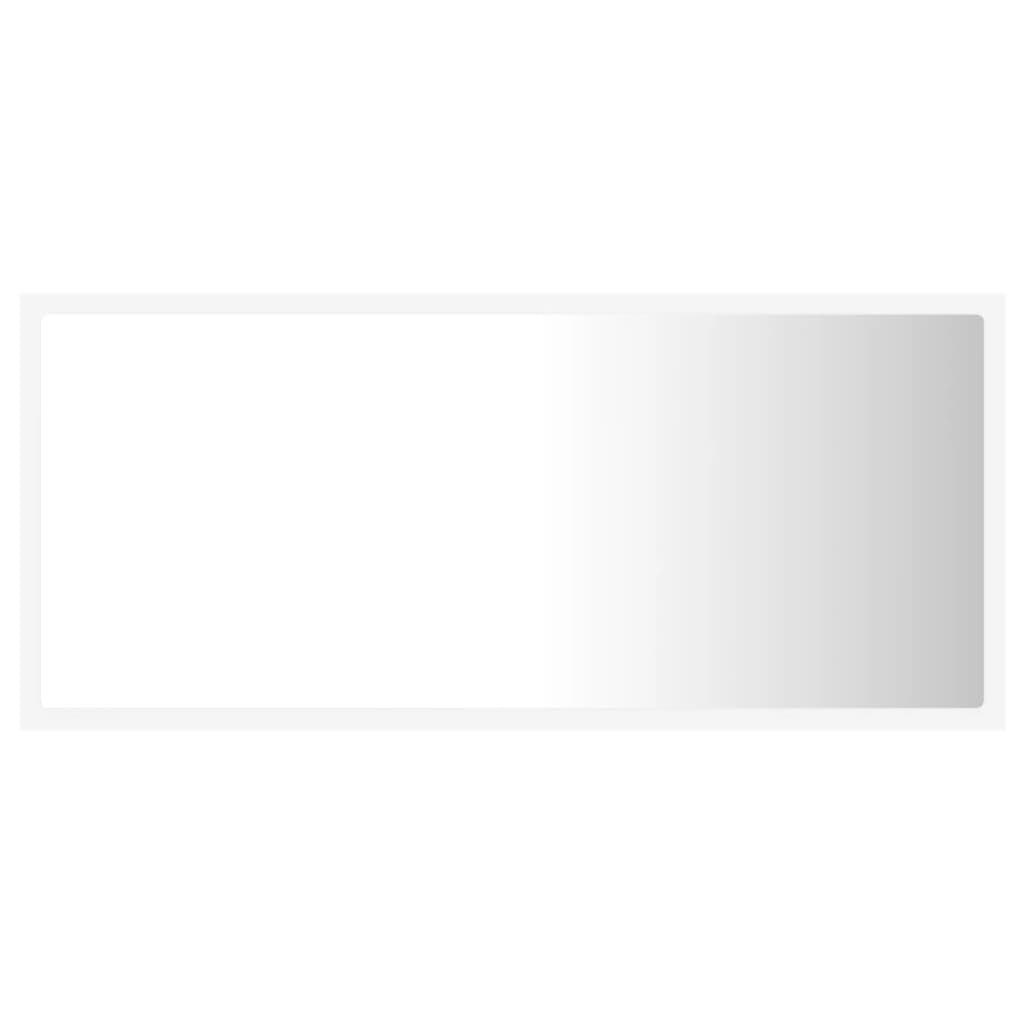 badeværelsesspejl med LED-lys 90x8,5x37 cm akryl hvid
