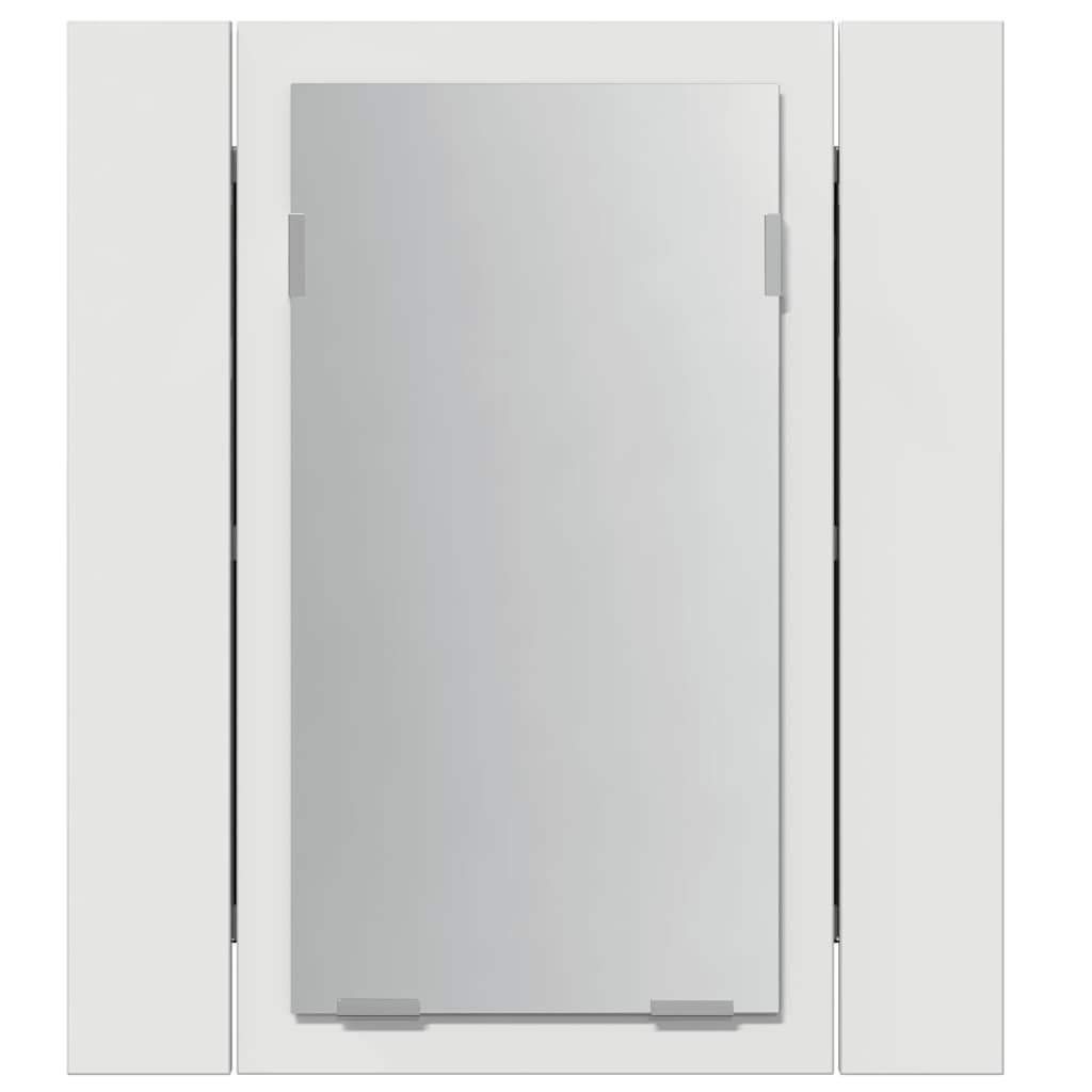 badeværelsesskab med LED-lys 40x12x45 cm akryl hvid