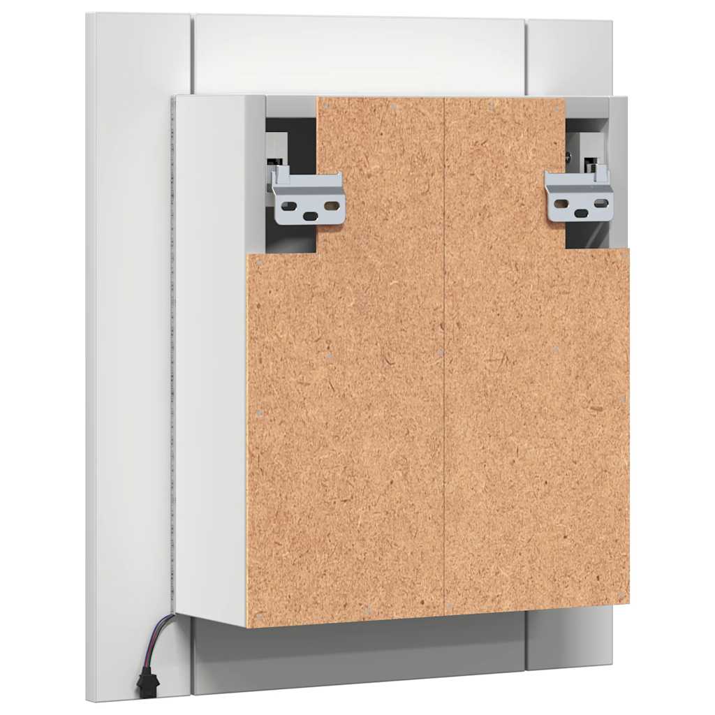 badeværelsesskab med LED-lys 40x12x45 cm akryl hvid