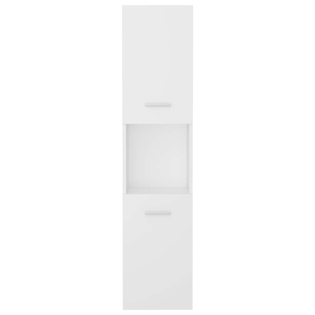 badeværelsesskab 30x30x130 cm konstrueret træ hvid
