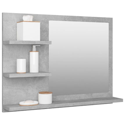 badeværelsesspejl 60x10,5x45 cm konstrueret træ betongrå