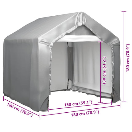 opbevaringstelt 180x180 cm galvaniseret stål grå