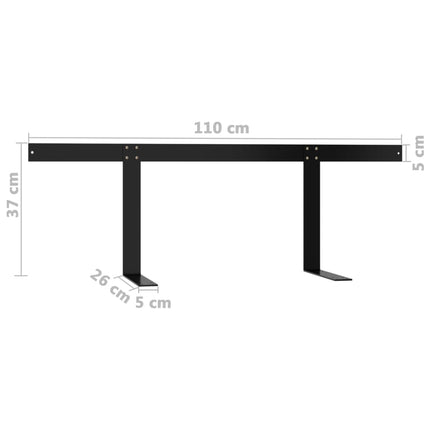ryglæn til pallesofa 110 cm jern sort