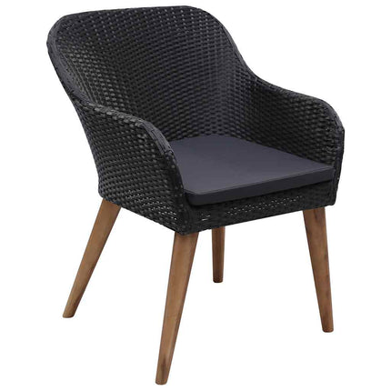 spisebordssæt til haven 7 dele polyrattan sort