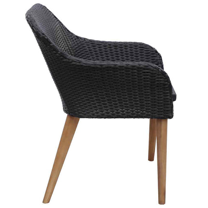 spisebordssæt til haven 7 dele polyrattan sort