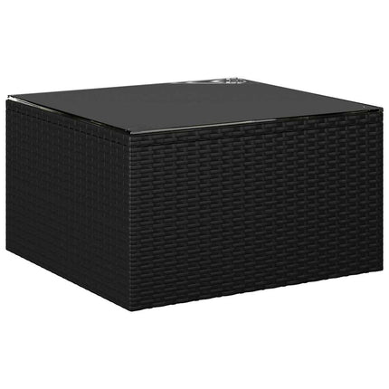 loungesæt til haven 9 dele med hynder polyrattan sort